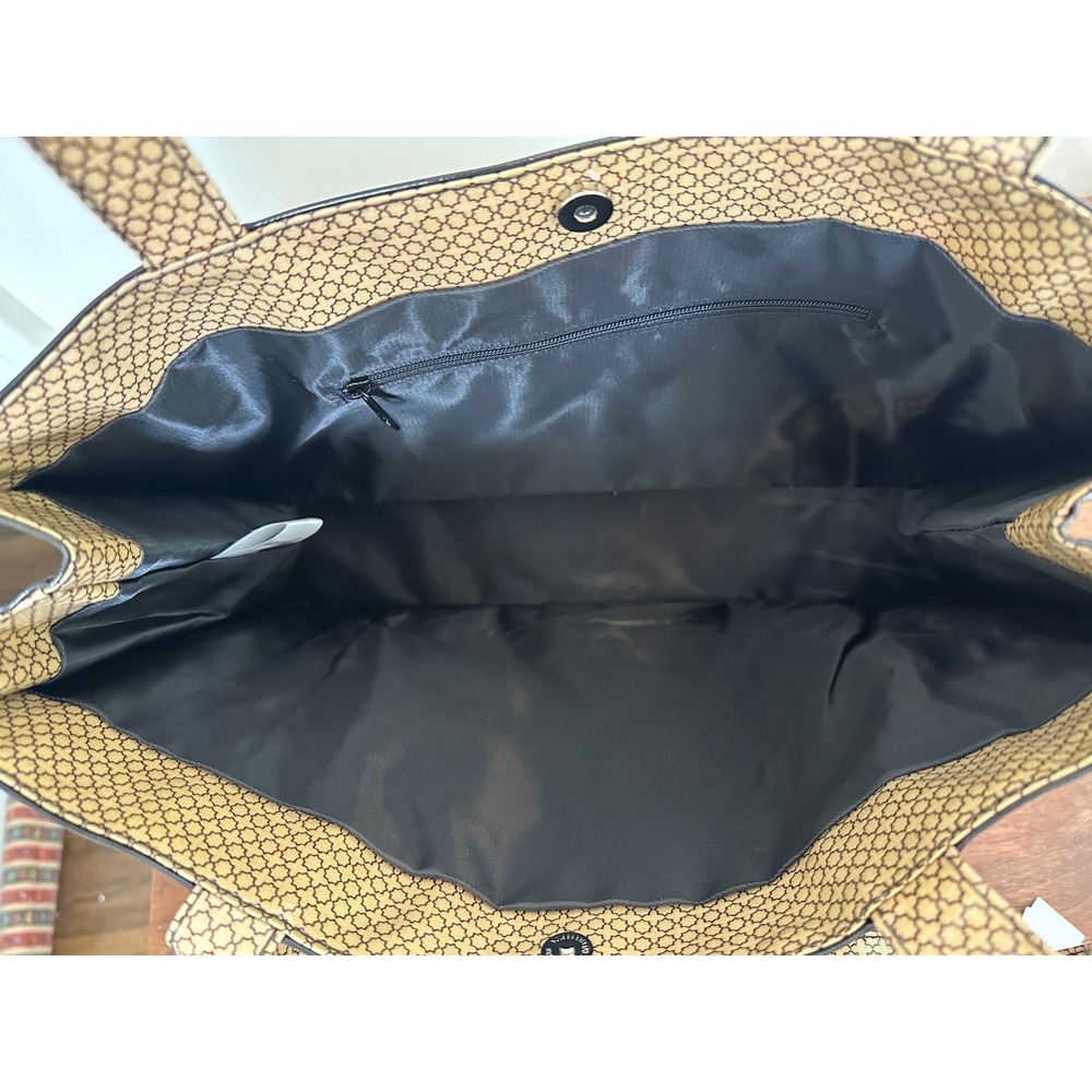 Harrods London Elevators Shoulder Tote Bag PVC Glossy Black Gold New With Tags - Picture 6 of 6